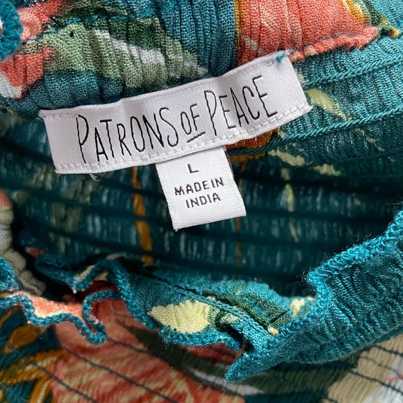 Robe Femme Patrons Of Peace Viscose Fleurie Col V – Taille M, Longue, A-line